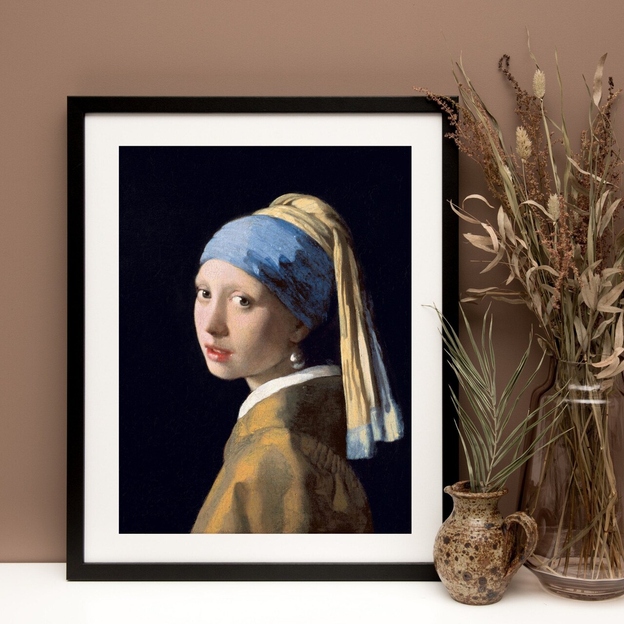 Framed Art Print of Girl with a Pearl Earring by Vermeer - Unique Feminist Gift